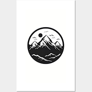 Mountain circle logo Posters and Art